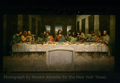 Leonardo Vinci's 'The Last Supper' recreated tableau-vivant stylee at the Pageant of the Masters, Laguna Beach, Ca. Photograph: Monica Almeida for the New York Times, 2006