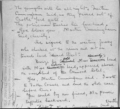 James Joyce. MS: Ulysses, Wandering Rocks episode, p. 32.  Paris [January-February 1919.]  EL4 .J89 922 MS